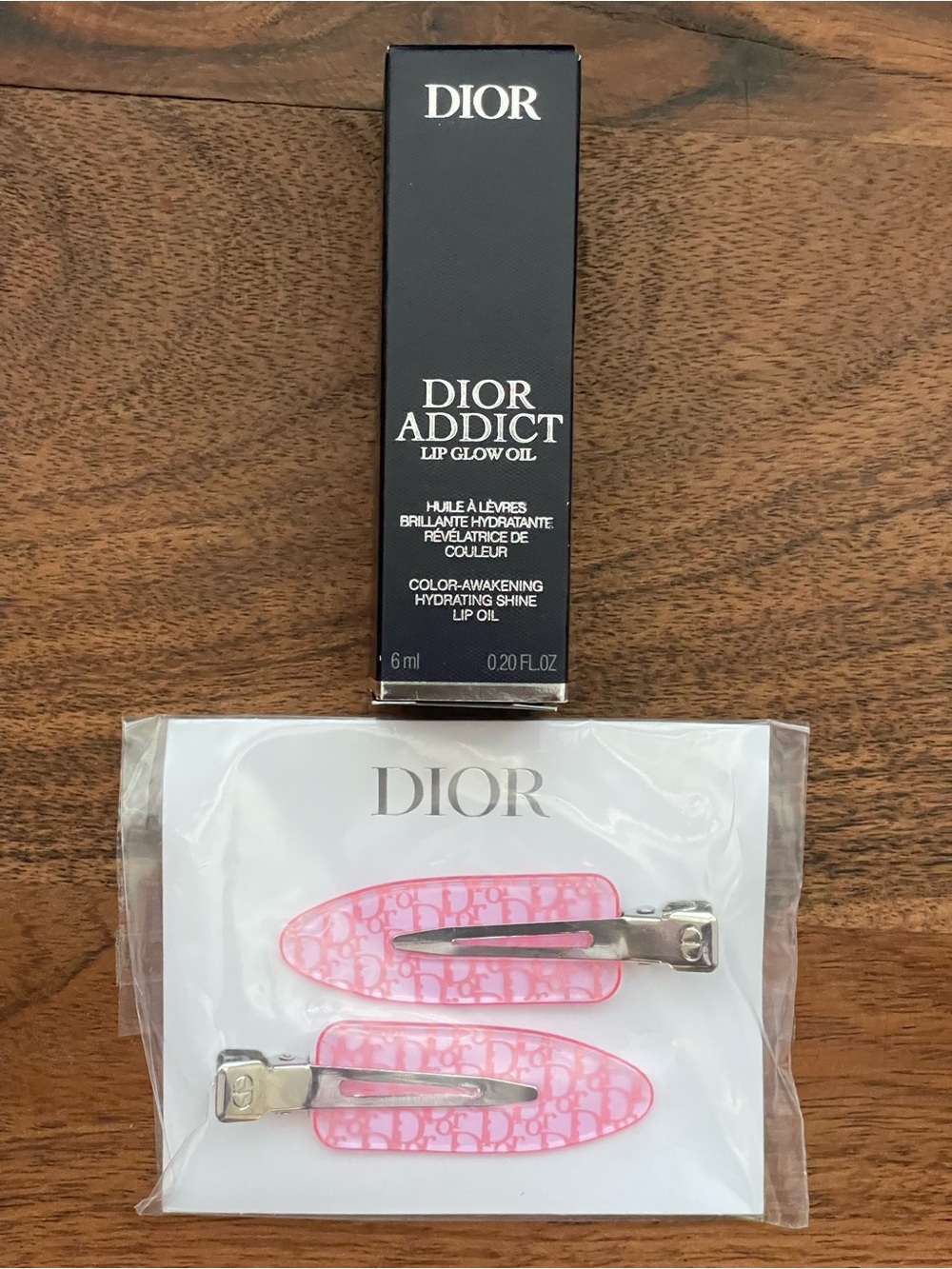 Dior Addict Lip Glow Oil & Pink Dior Logo Hair Clips